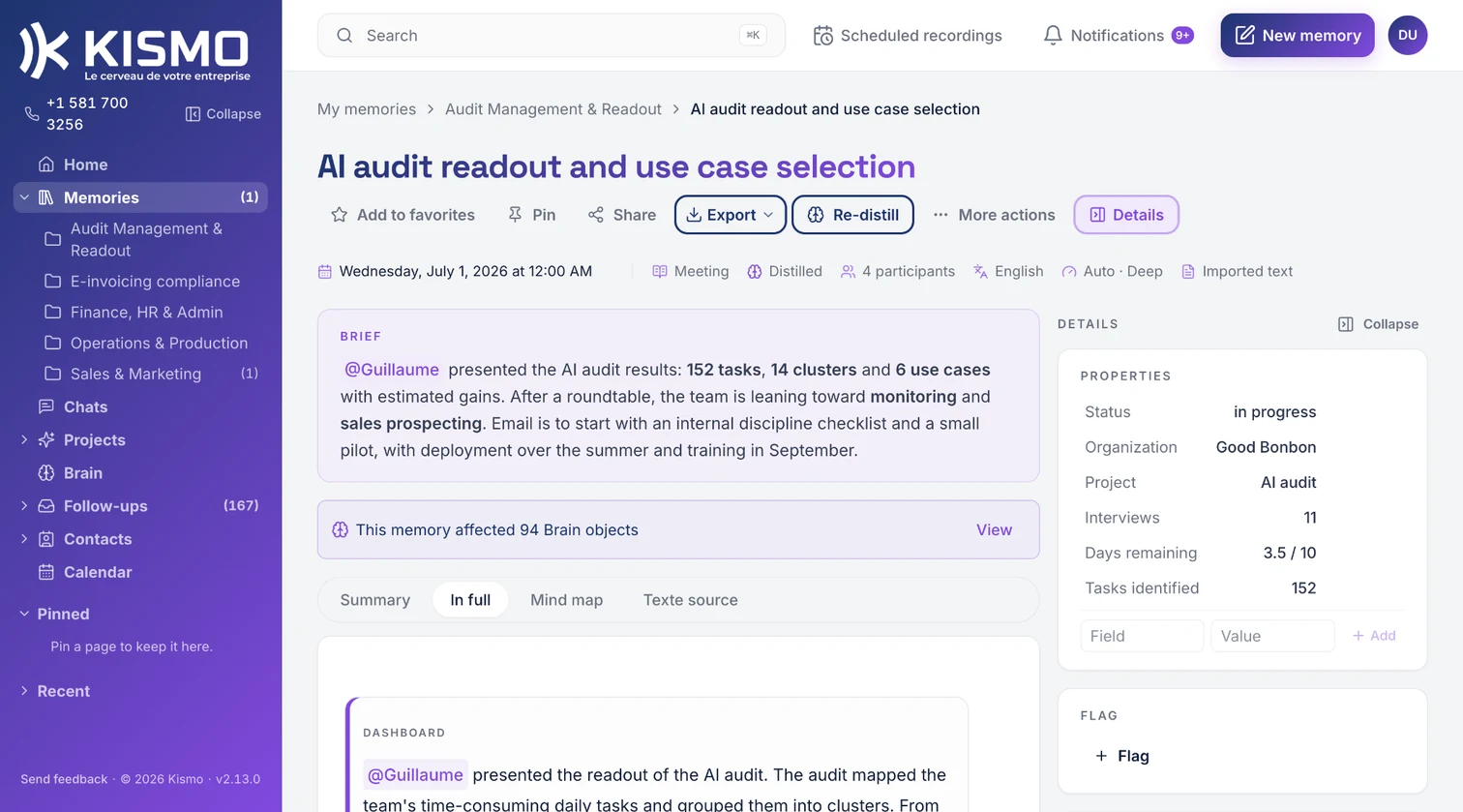 the structured memory, in your account and in your inbox