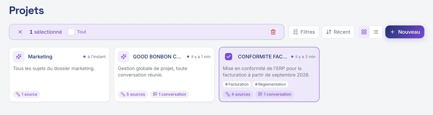 un projet : contexte, discussions et sorties au même endroit