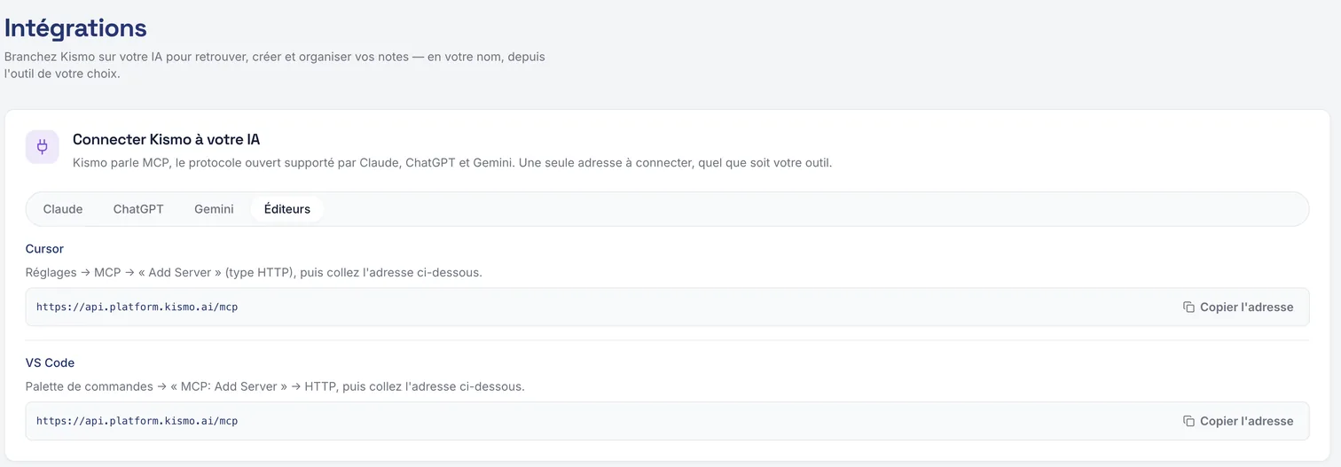 une seule adresse à connecter, guides pas à pas inclus